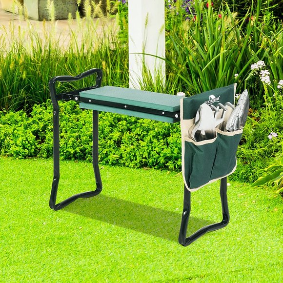 Garden Kneeler & Seat Folding Multi-Functional Steel Garden Stool with Tool Bag - Picture 1 of 7